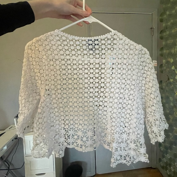 Rabbit Rabbit Rabbit White Crochet Lace Cardigan - Picture 2 of 3